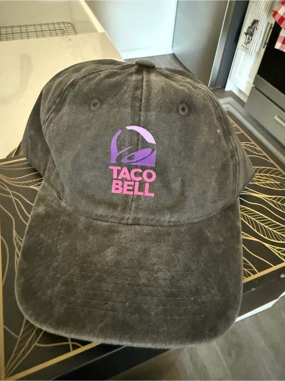 NWOT Taco Bell Black Baseball Cap with Purple & Pink Logo